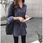 女装2018新款港味宽松bf衬衫女中长款长袖chic衬衣外套上衣潮